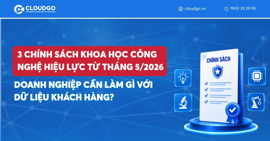 Banner bài viết 3 chính sách Khoa học Công nghệ hiệu lực từ tháng 5/2026: Doanh nghiệp cần làm gì với dữ liệu khách hàng?