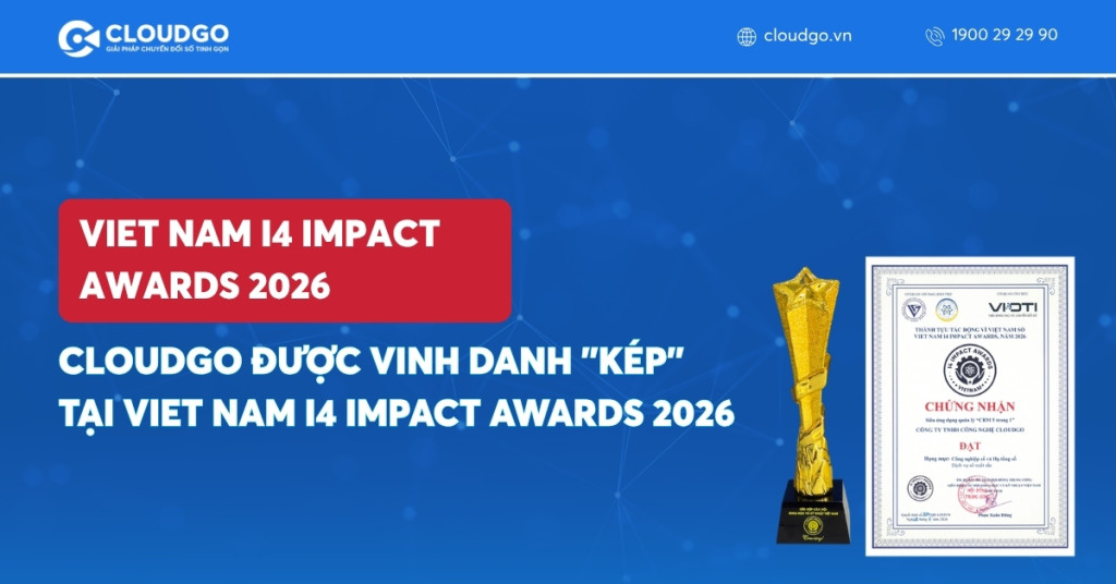 Banner bài viết CloudGO được vinh danh "kép" tại Viet Nam I4 Impact Awards 2026