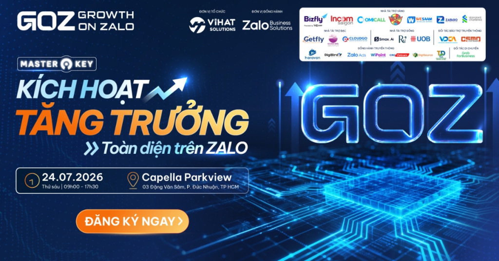 Banner bài viết CloudGO đồng hành cùng Growth On Zalo 2026 với vai trò Nhà tài trợ Bạc