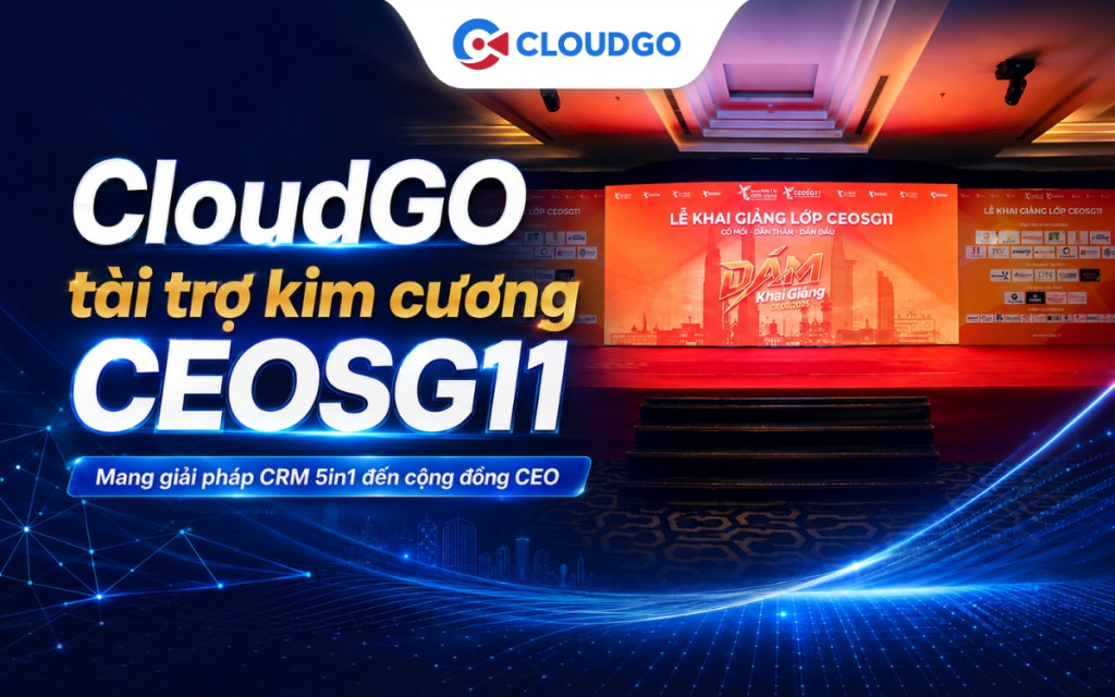 Banner bài viết CloudGO tài trợ kim cương CEOSG11, mang giải pháp CRM 5in1 đến cộng đồng CEO