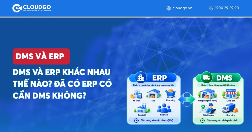 Banner bài viết DMS và ERP khác nhau thế nào? Đã có ERP có cần DMS không?