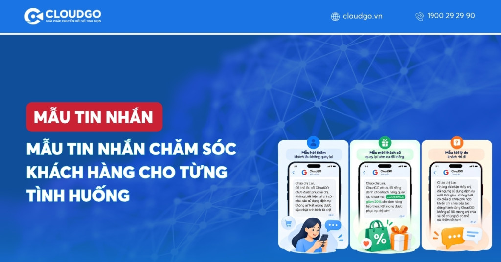 Banner bài viết Mẫu tin nhắn chăm sóc khách hàng cho từng tình huống