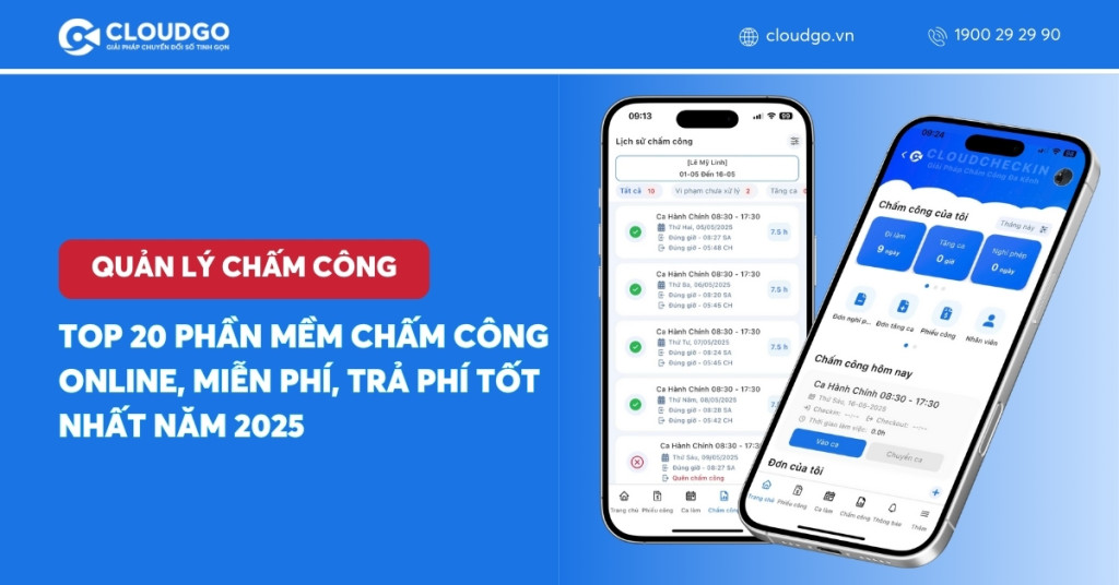 Top 20 phần mềm chấm công online, miễn phí, trả phí tốt nhất năm 2025