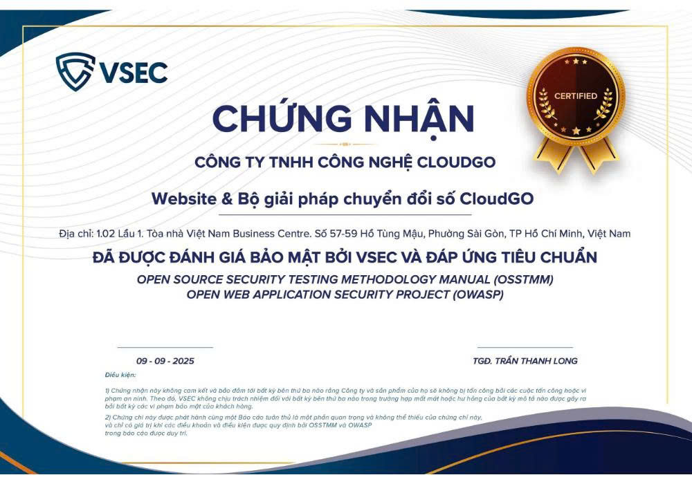 CHỨNG CHỈ BẢO MẬT VSEC