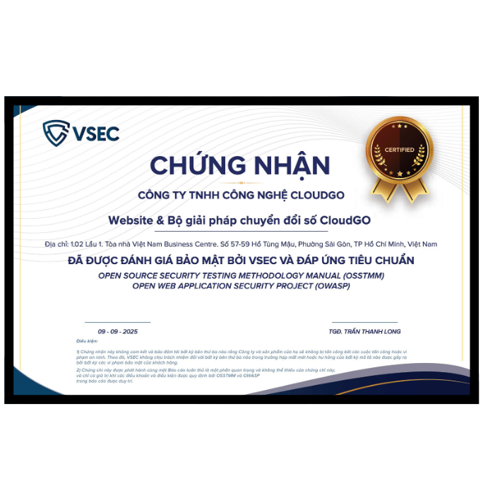 CHỨNG CHỈ BẢO MẬT VSEC