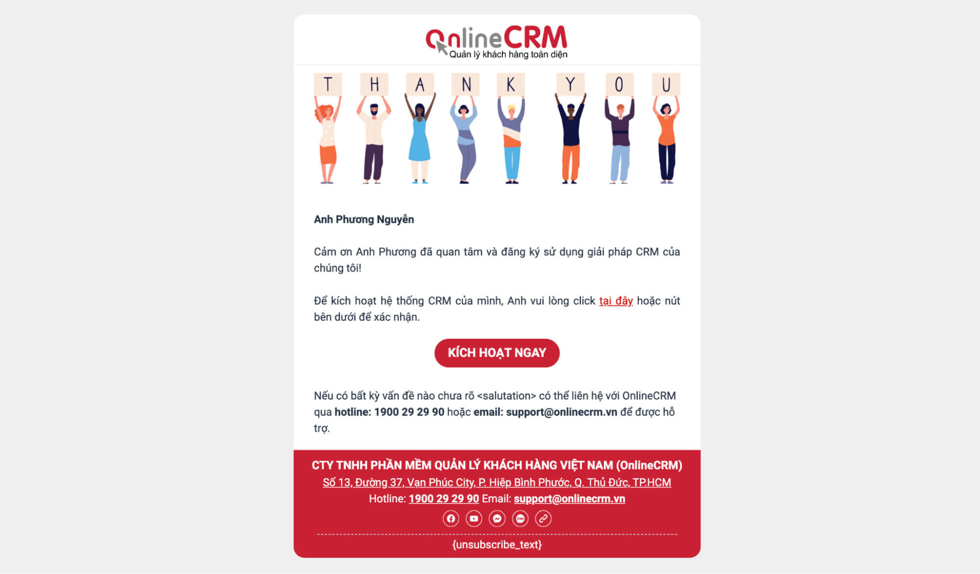 Email chào mừng (Welcome Email)
