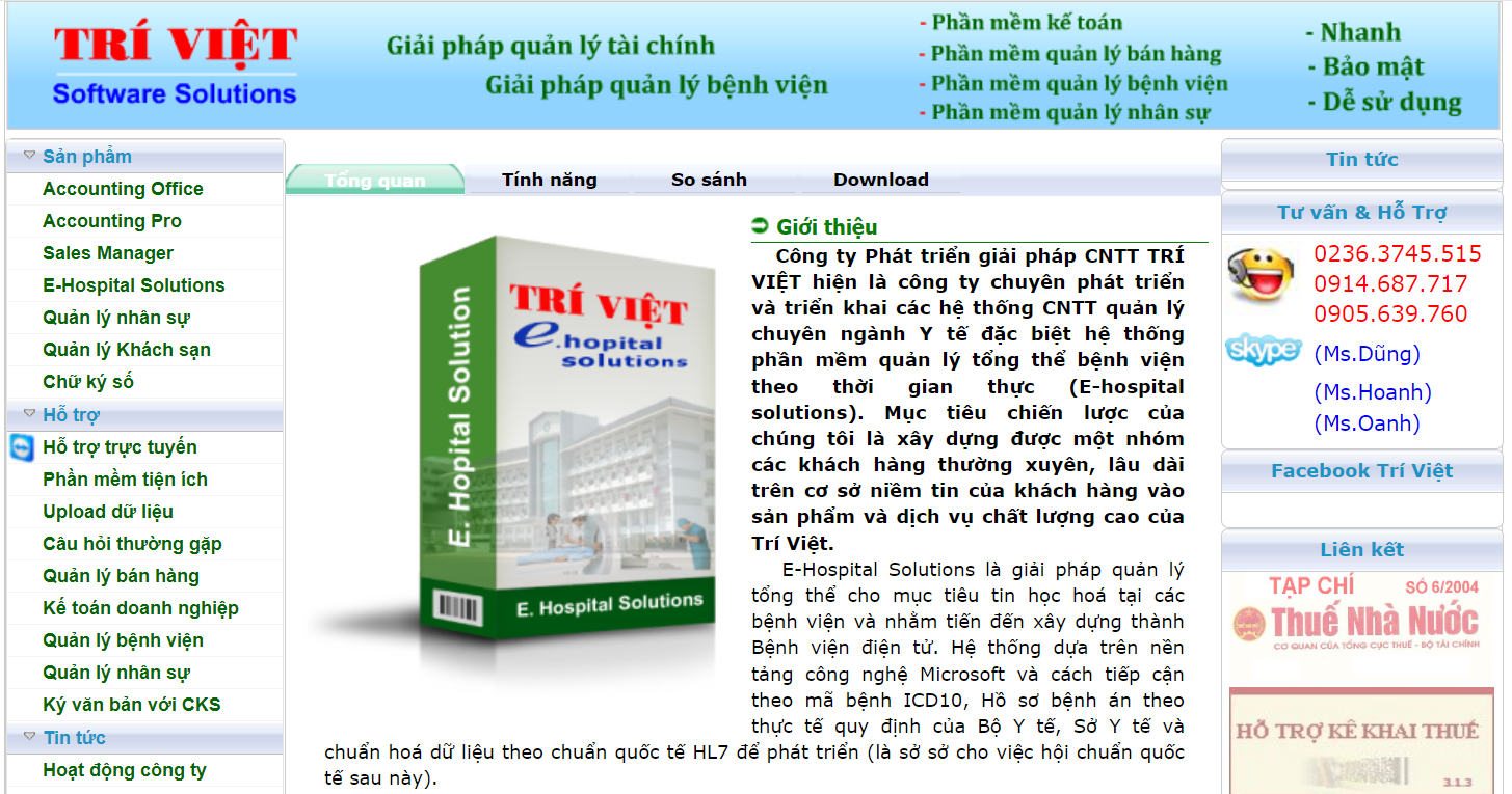 phần mềm quản lý bệnh viện Trí Việt