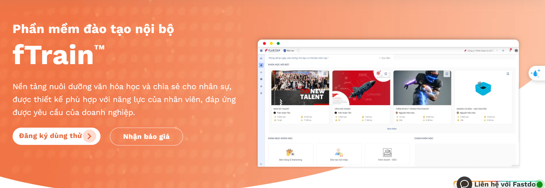 công cụ quản lý đào tạo fTrain