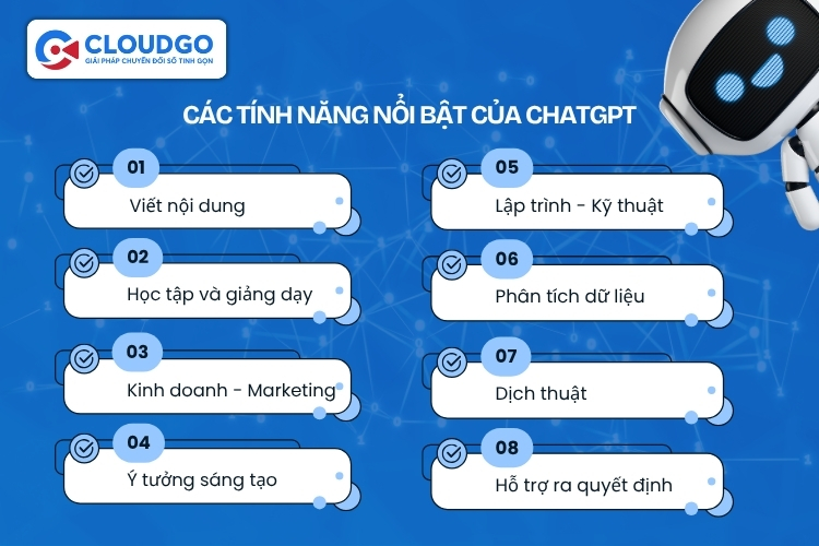 Các tính năng nổi bật của Chat GPT