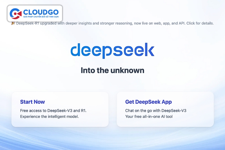 Sau khi vào link của Deepseek thì nhấn chọn Start Now