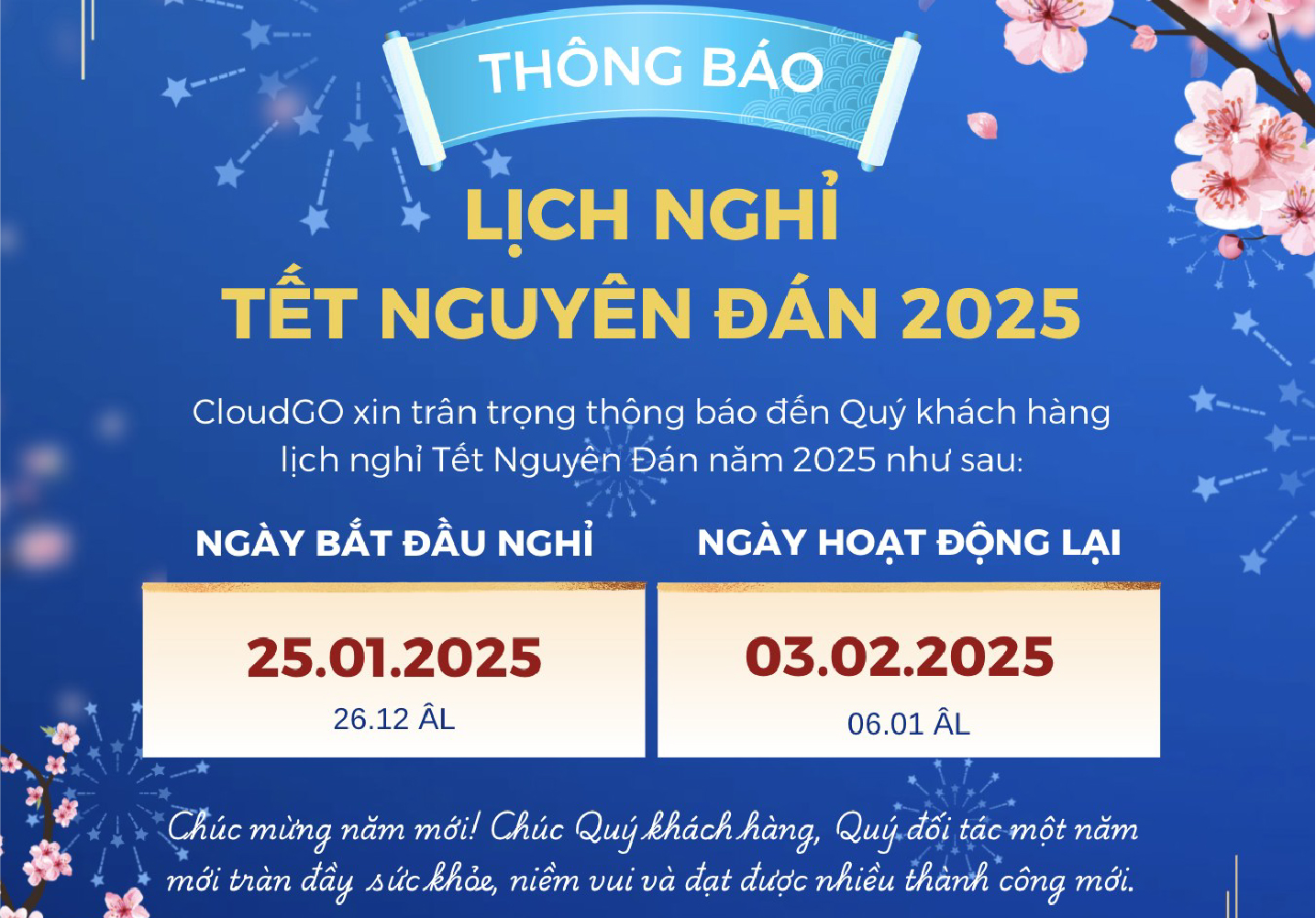 lịch nghỉ tết 2025