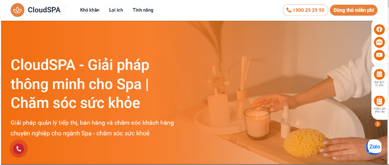 Phần mềm CRM cho spa - CloudSPA