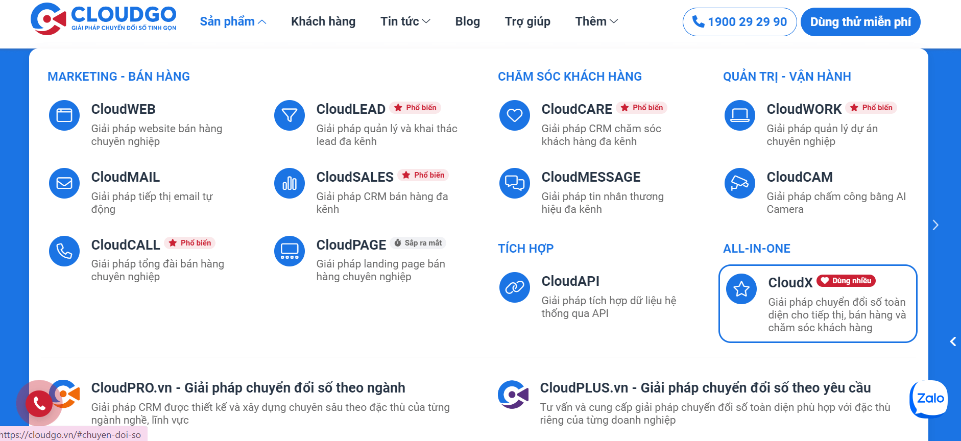 các giải pháp của CloudGO