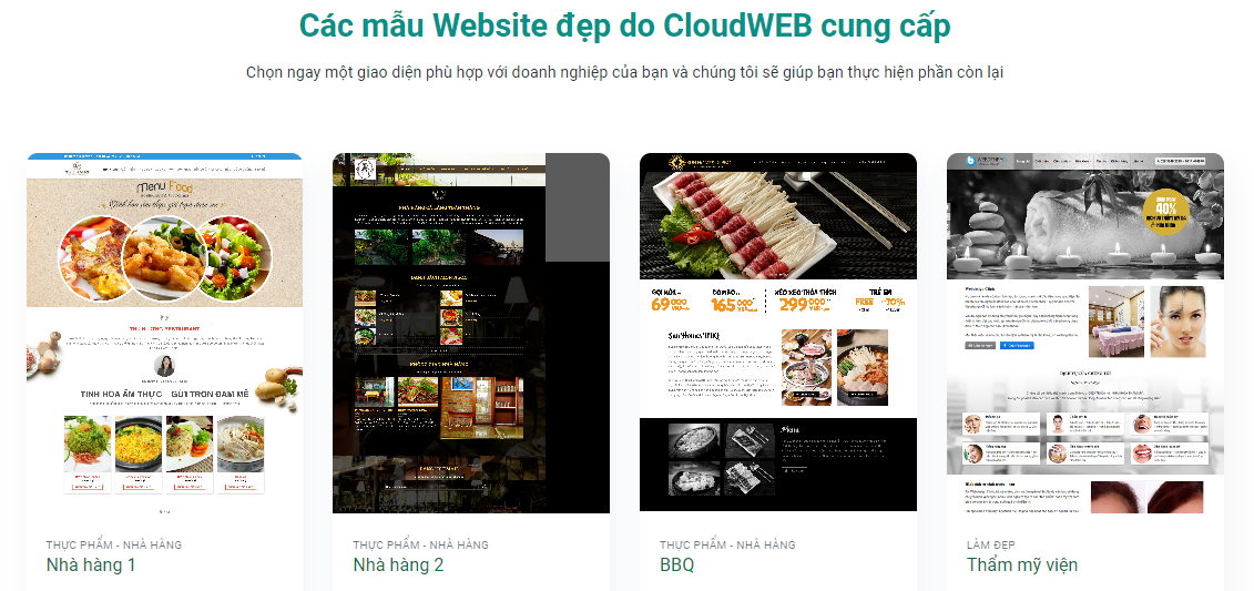 Một số mẫu Website của CloudWEB