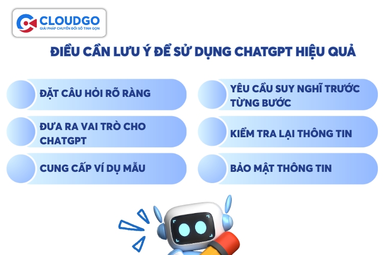 Các lưu ý để sử dụng ChatGPT hiệu quả
