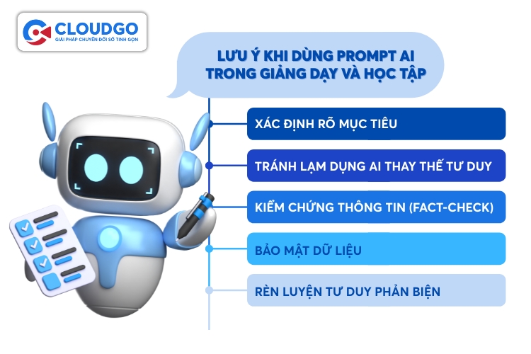 Nên tìm hiểu kỹ và lưu ý nhiều điều trước khi ứng dụng prompt AI cho Giáo dục