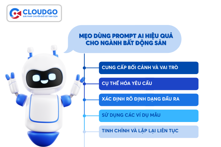 Mẹo cần nắm để dùng prompt AI hiệu quả cho ngành Bất động sản