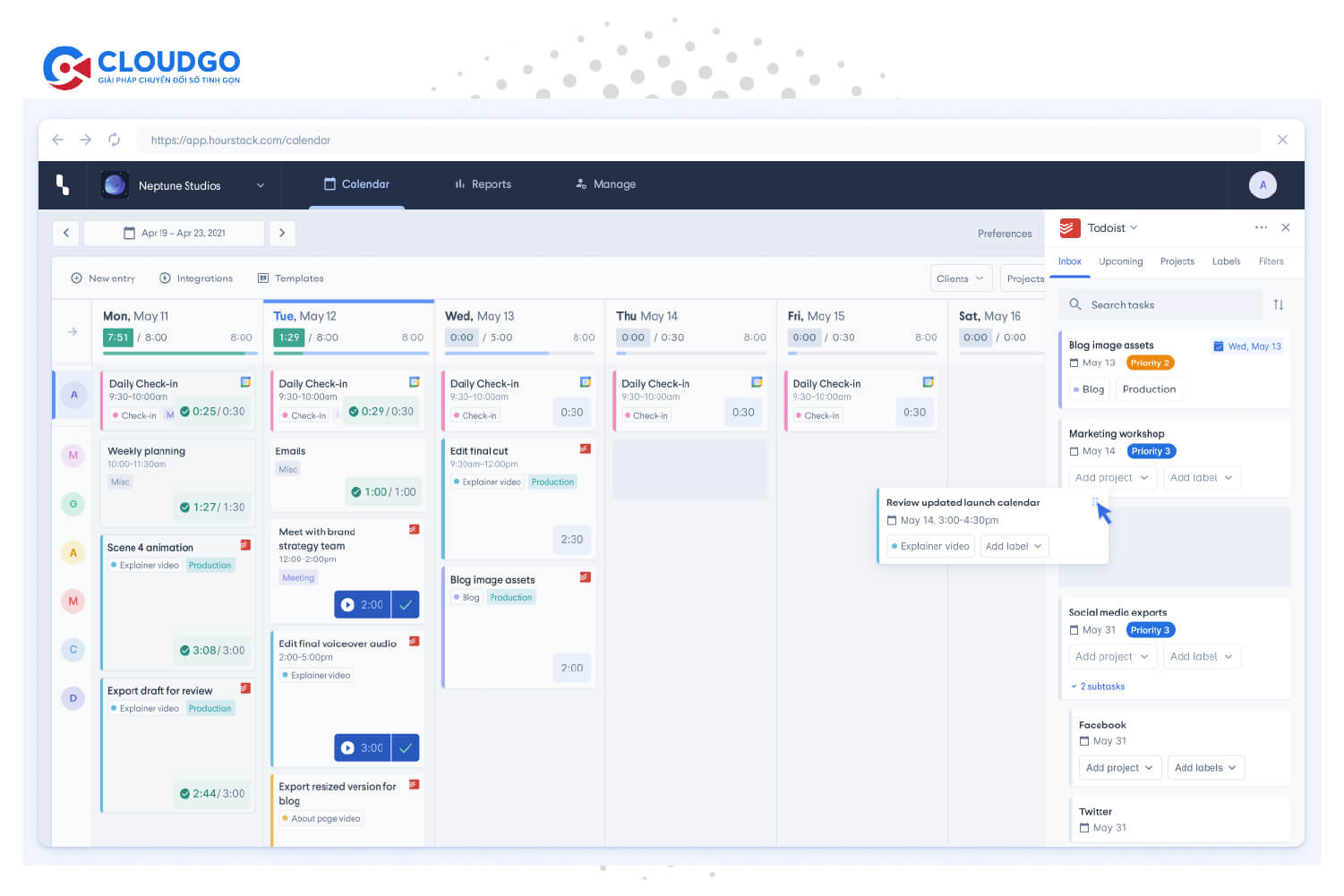 phần mềm chấm công HourStack