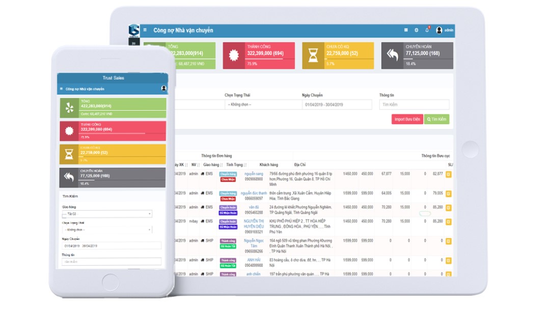 Phần mềm quản lý bán hàng miễn phí 7 ngày TrustSales