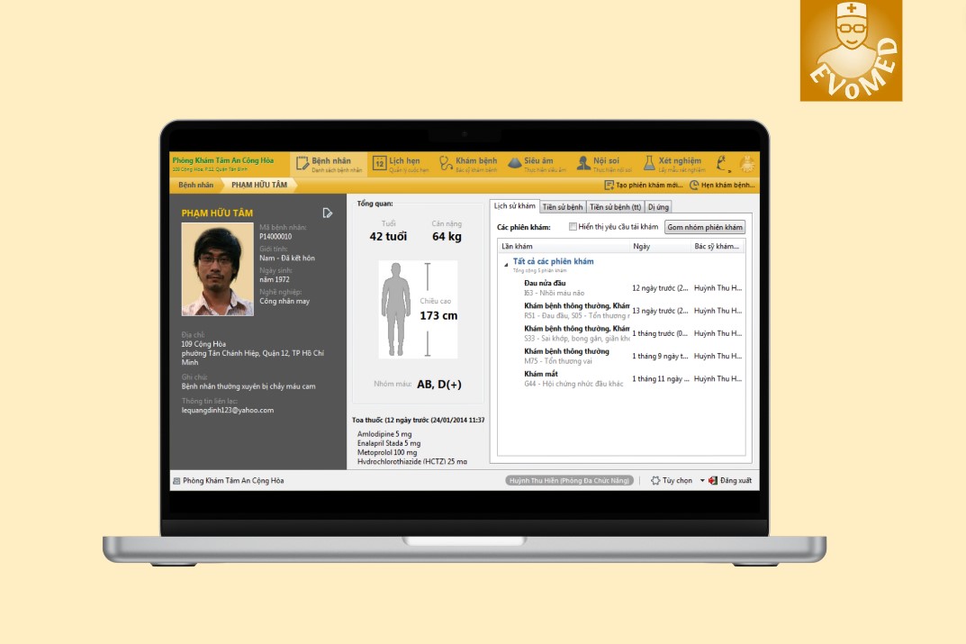 phần mềm quản lý EvoMed