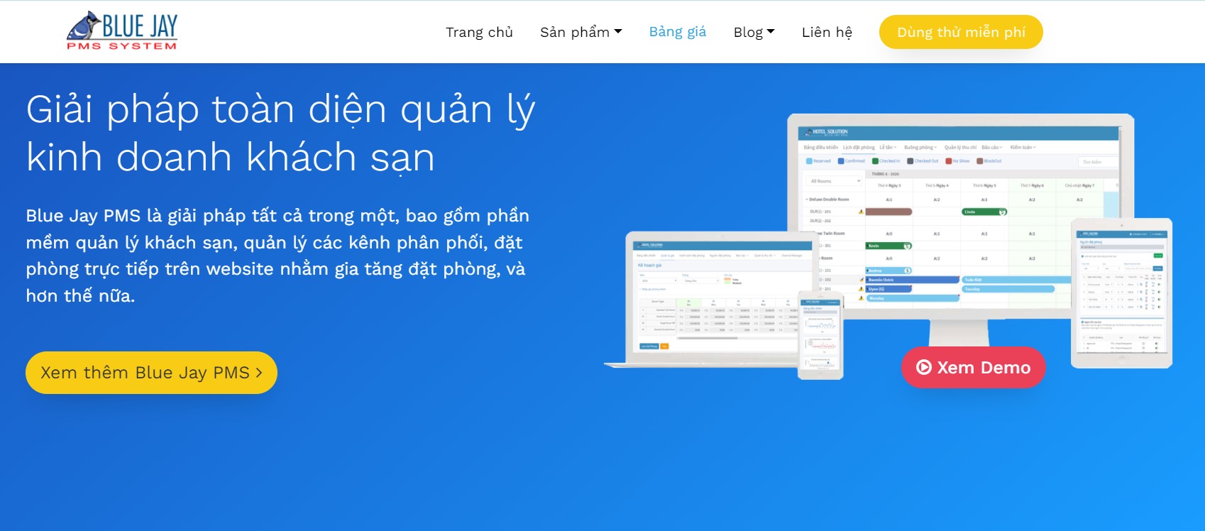 phần mềm quản lý khách sạn Blue Jay PMS