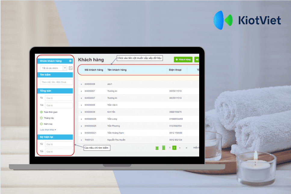 Phần mềm quản lý spa KiotViet