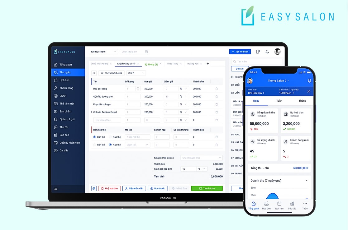 phần mềm quản lý spa Easy Salon