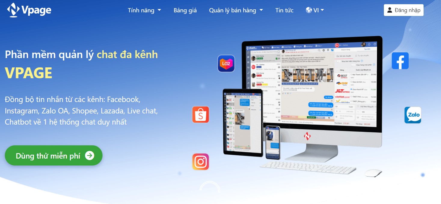 Phần mềm chăm sóc khách hàng qua Zalo OA - VPAGE