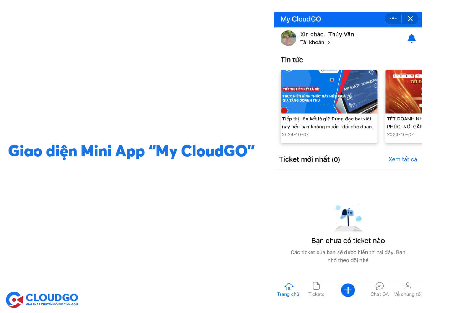 Mini App liên kết với Chat OA